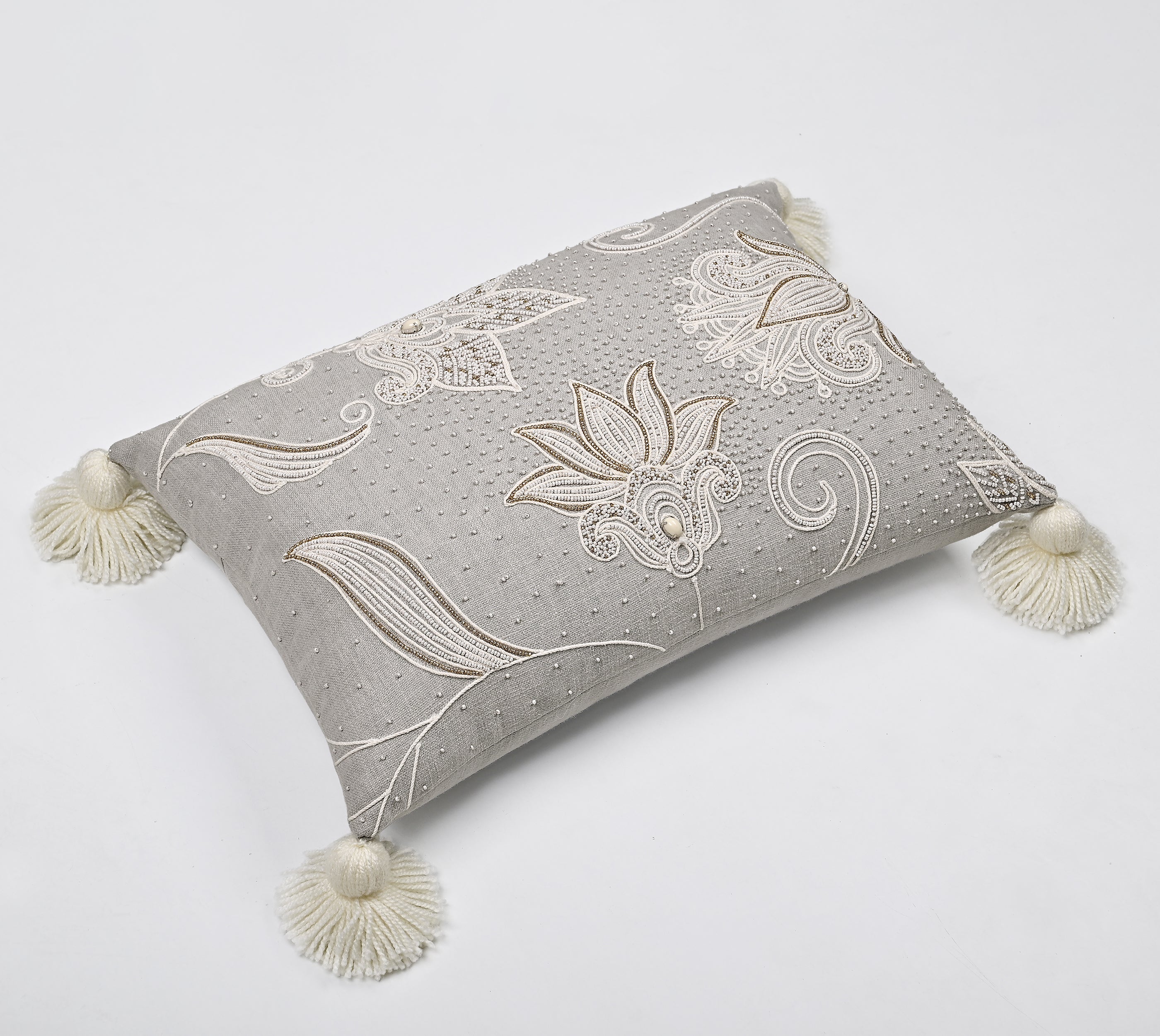 REGENT Grey Cotton Cushion Cover
