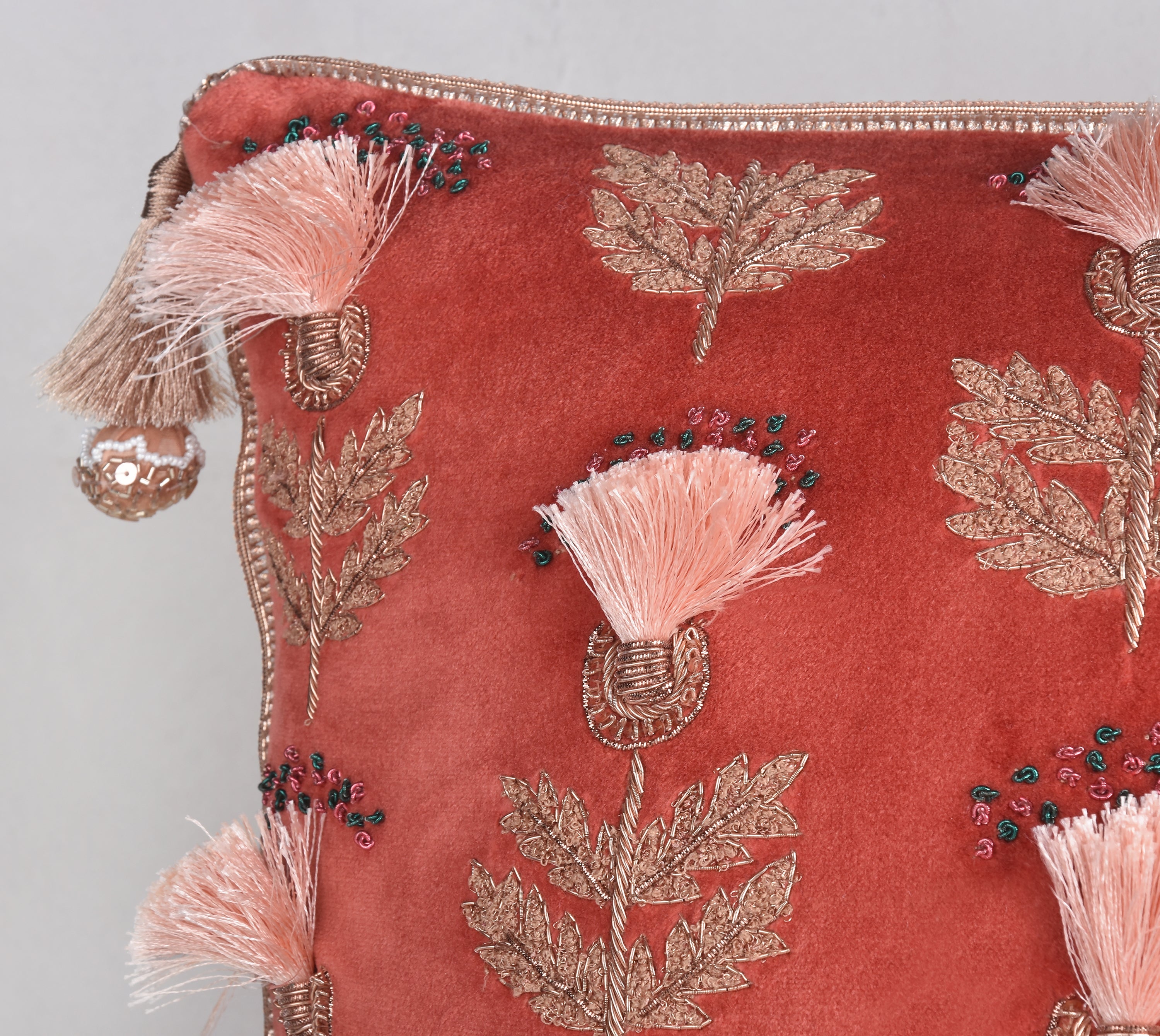HERITAGE Coral Velvet Cushion Cover