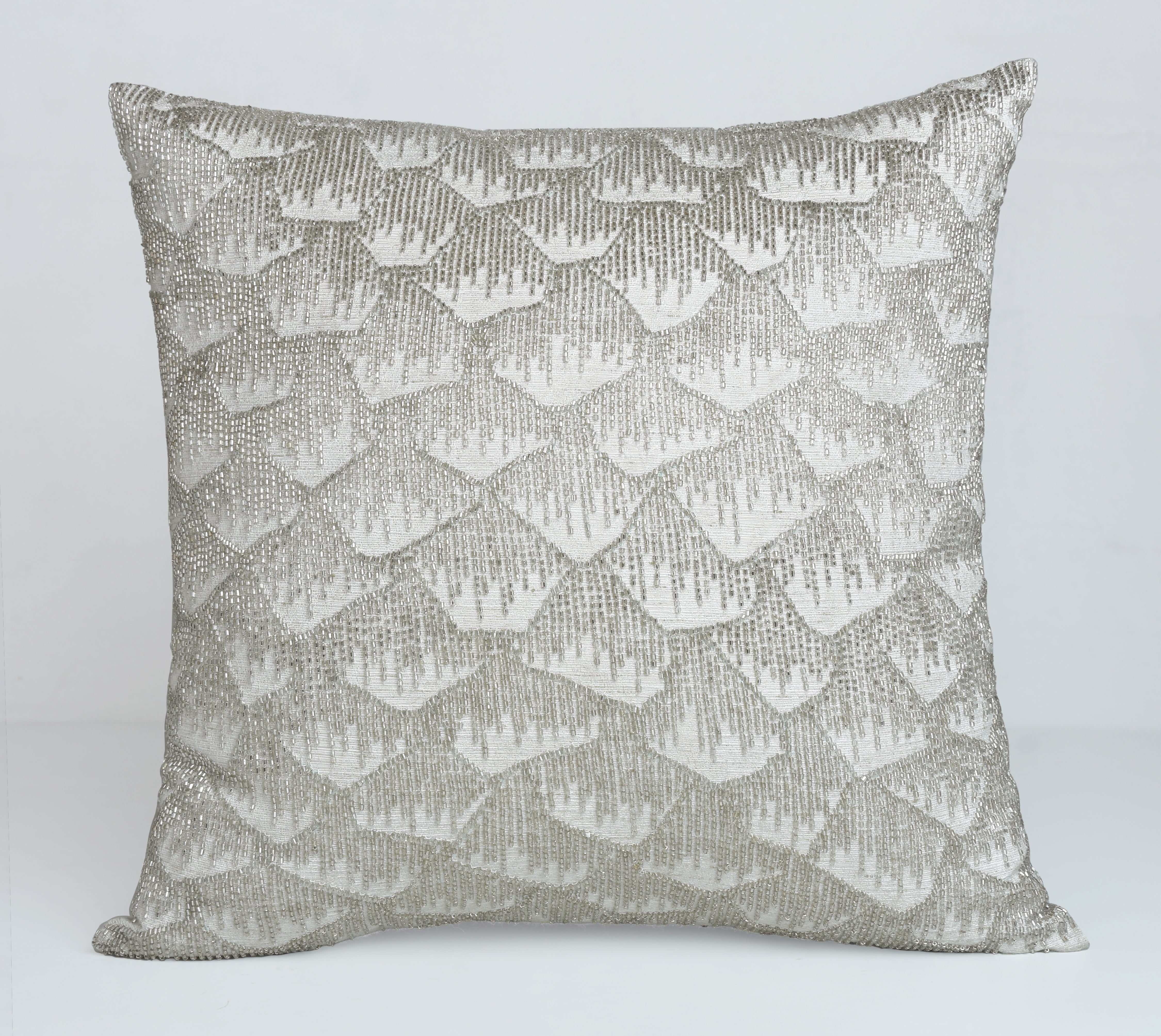 MEREDITH White Beaded Cushion Cover