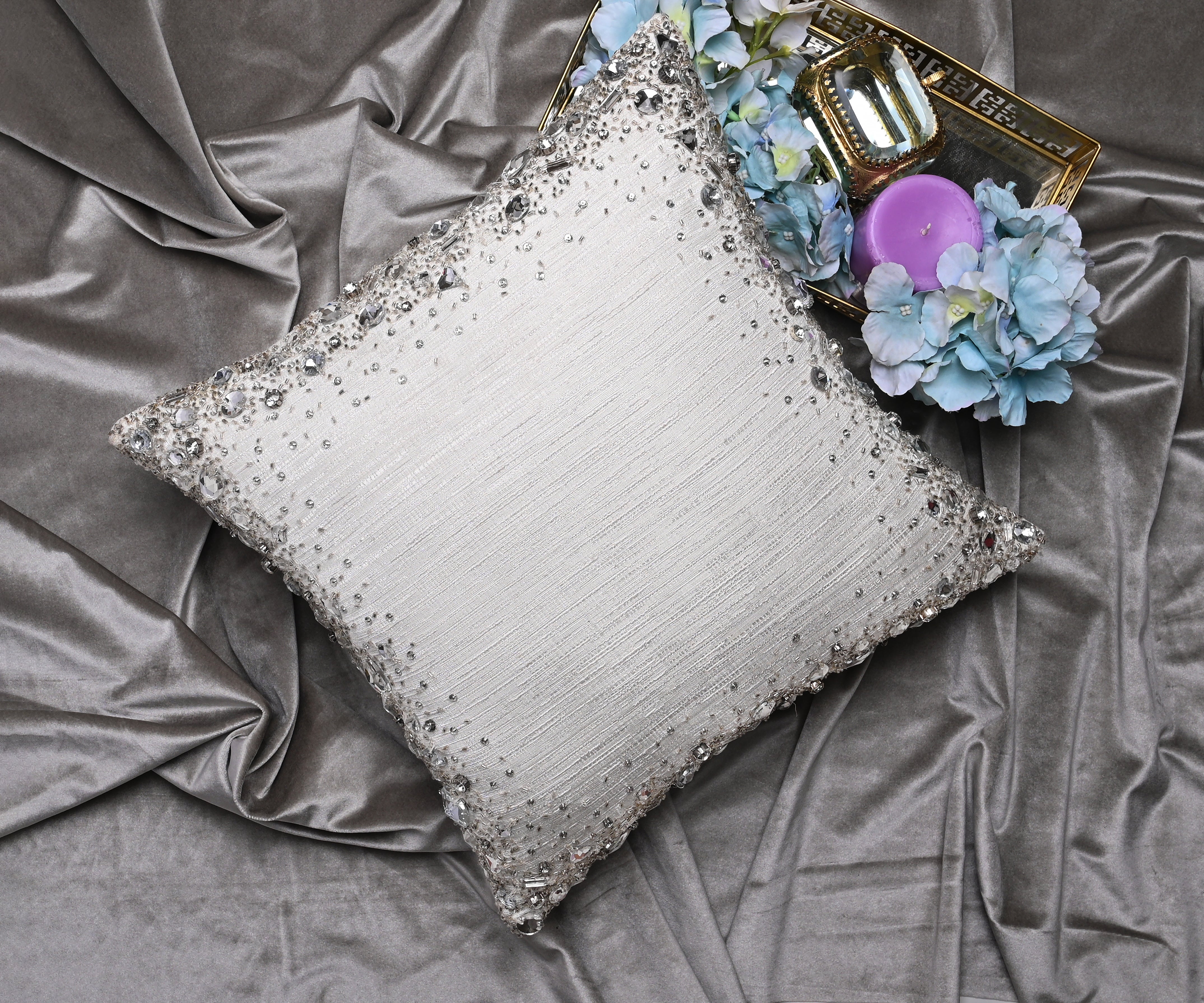 LUMIERE White Bling Cushion Cover