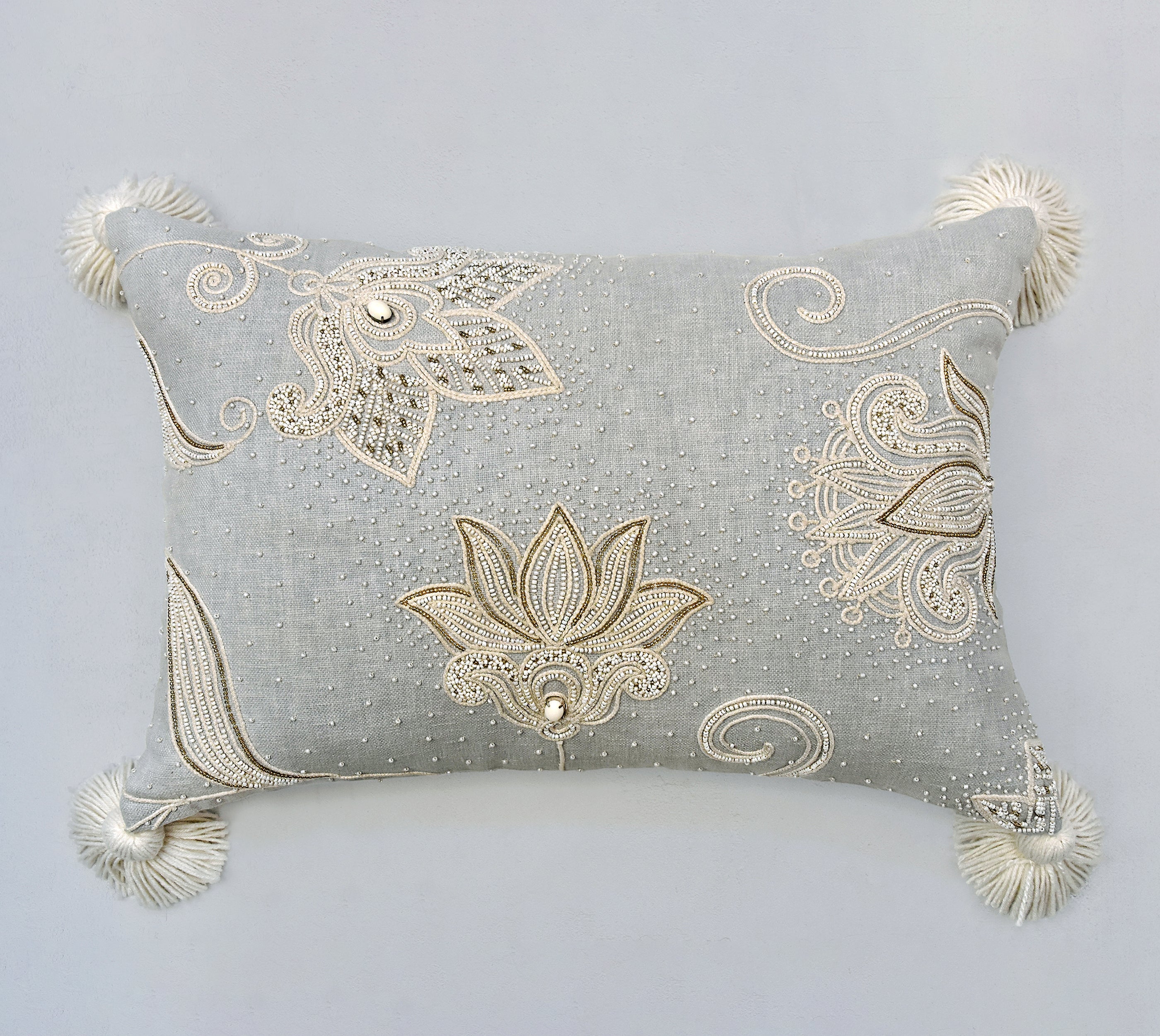 REGENT Grey Cotton Cushion Cover