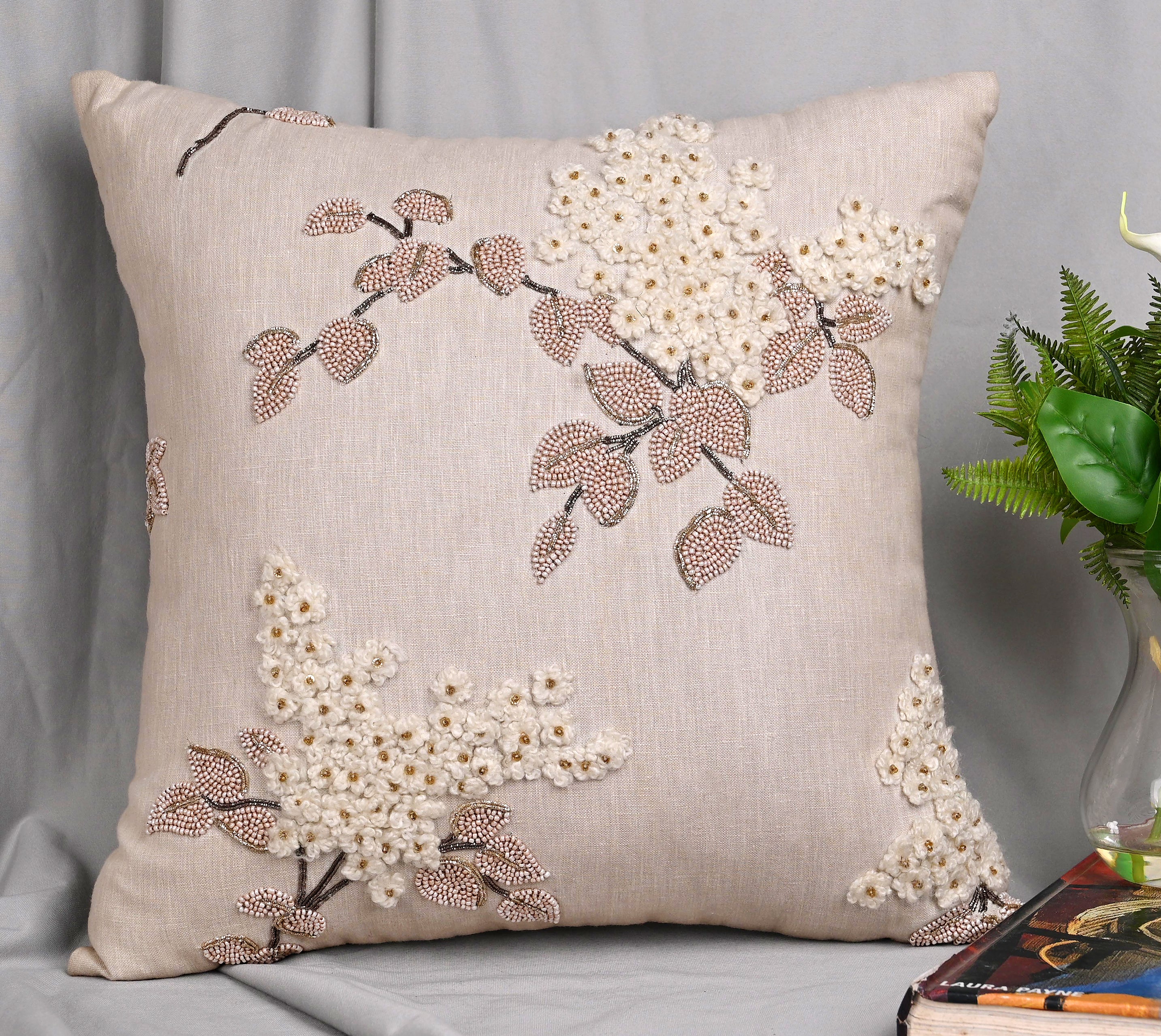 ISABELLA Light Beige Linen Cushion Cover