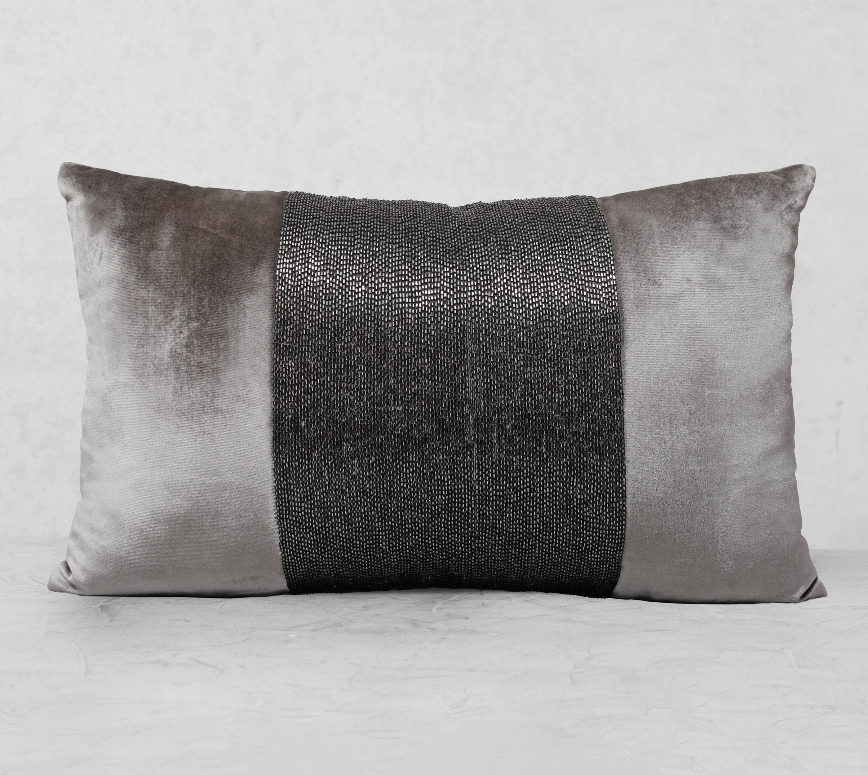 MIDAS Grey Velvet Cushion Cover