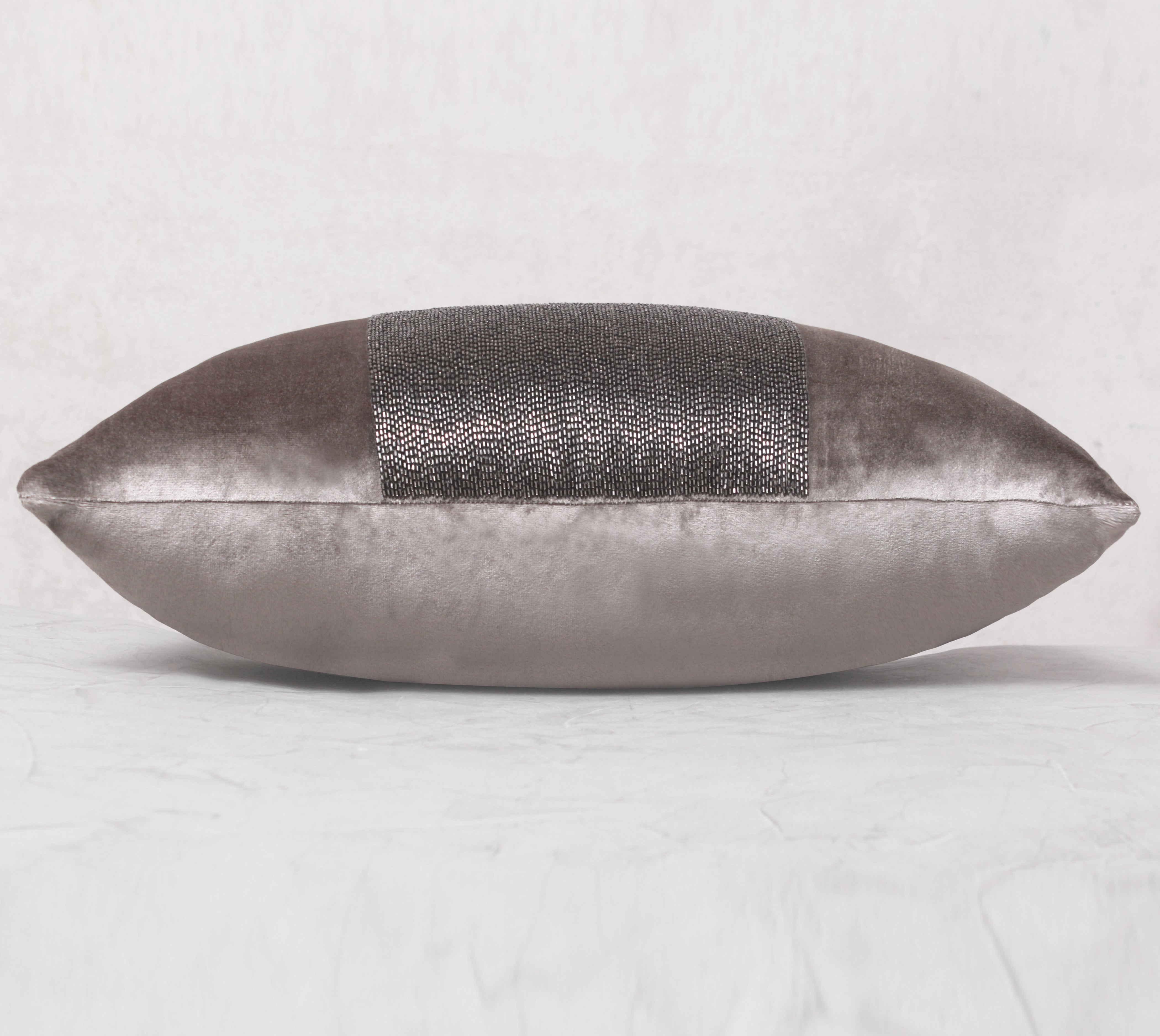 MIDAS Grey Velvet Cushion Cover