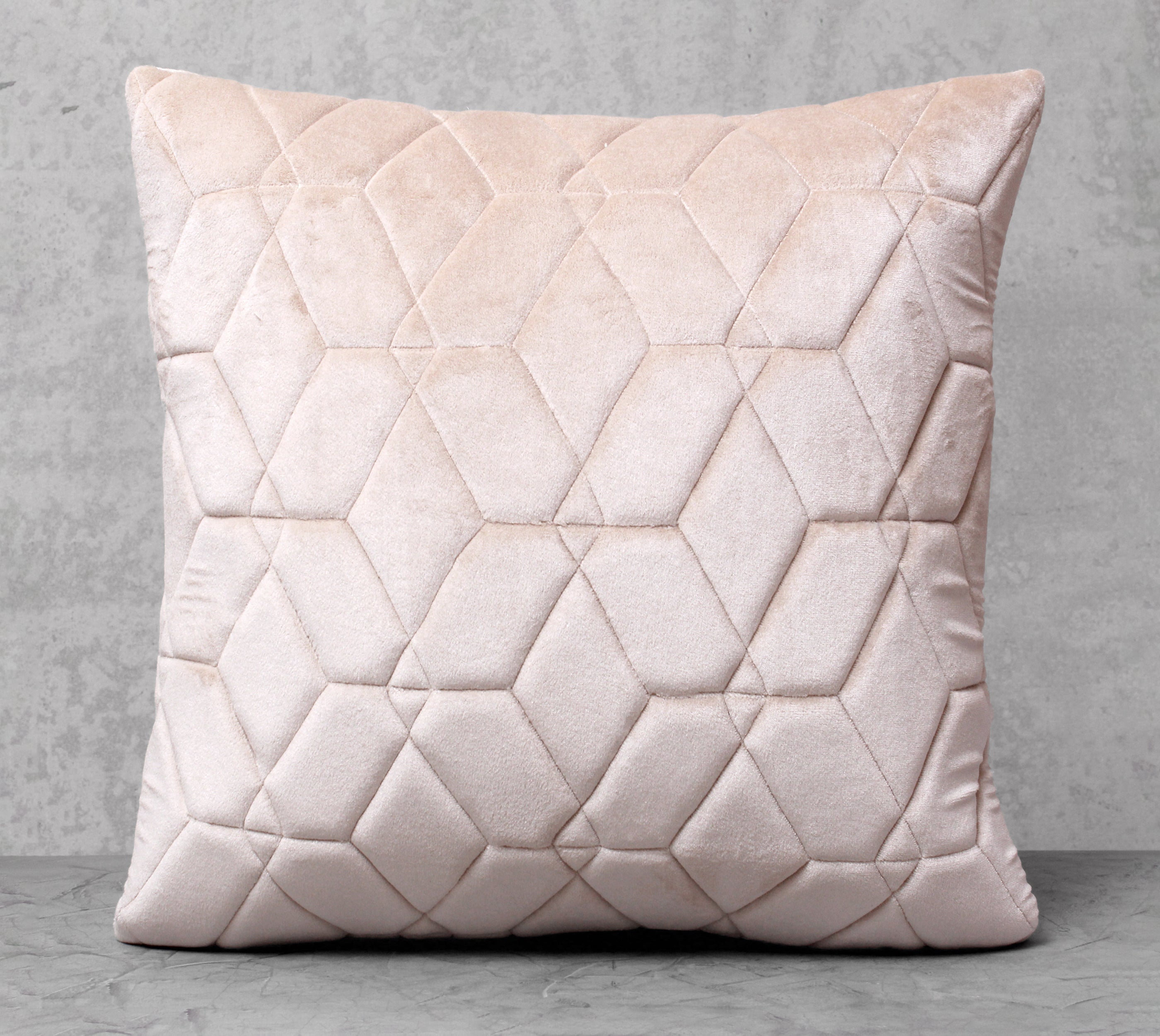JASPER Ecru Quilted Velvet Cushion Cover
