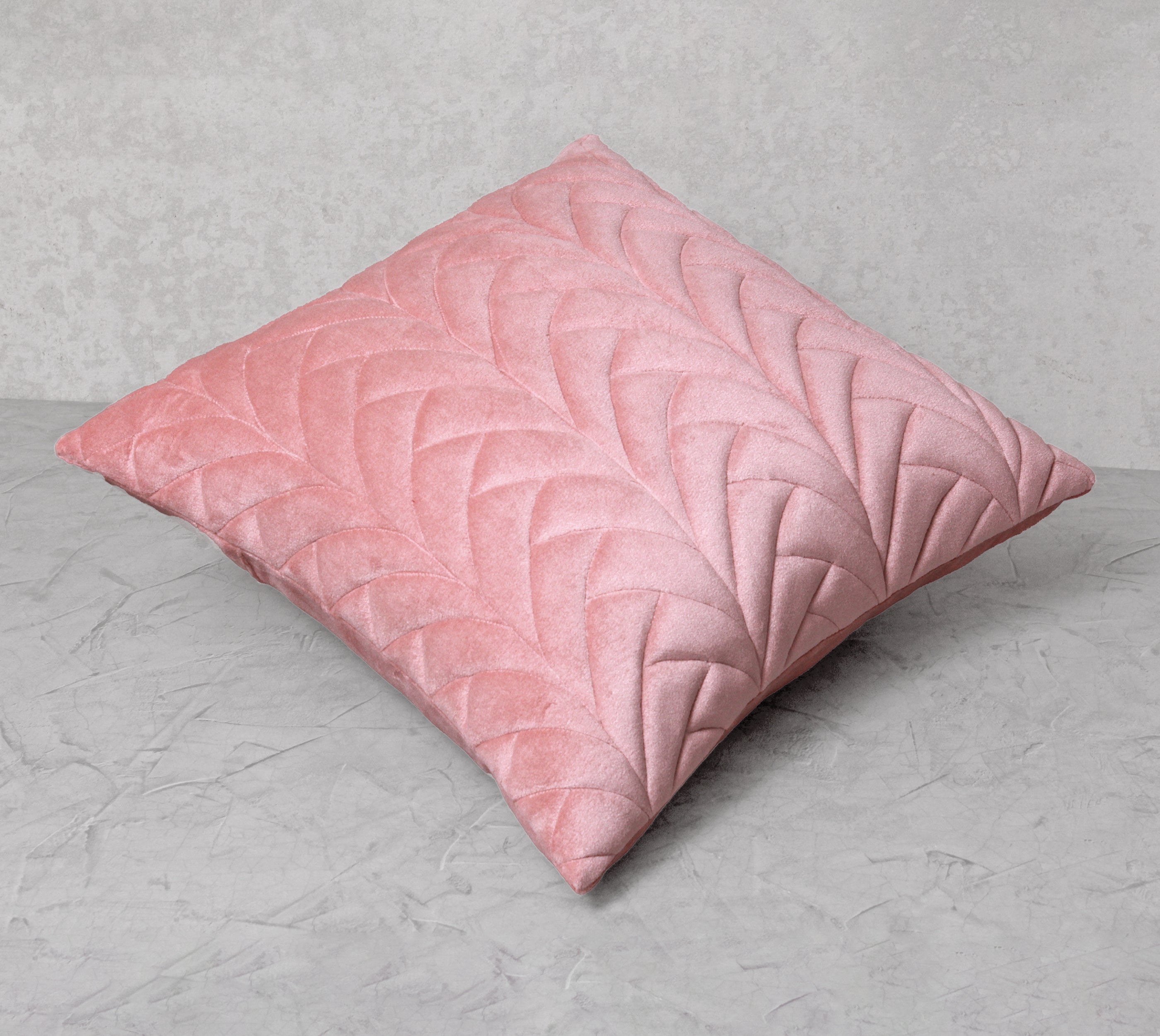 JASPER Pink Quilted Velvet Cushion Cover