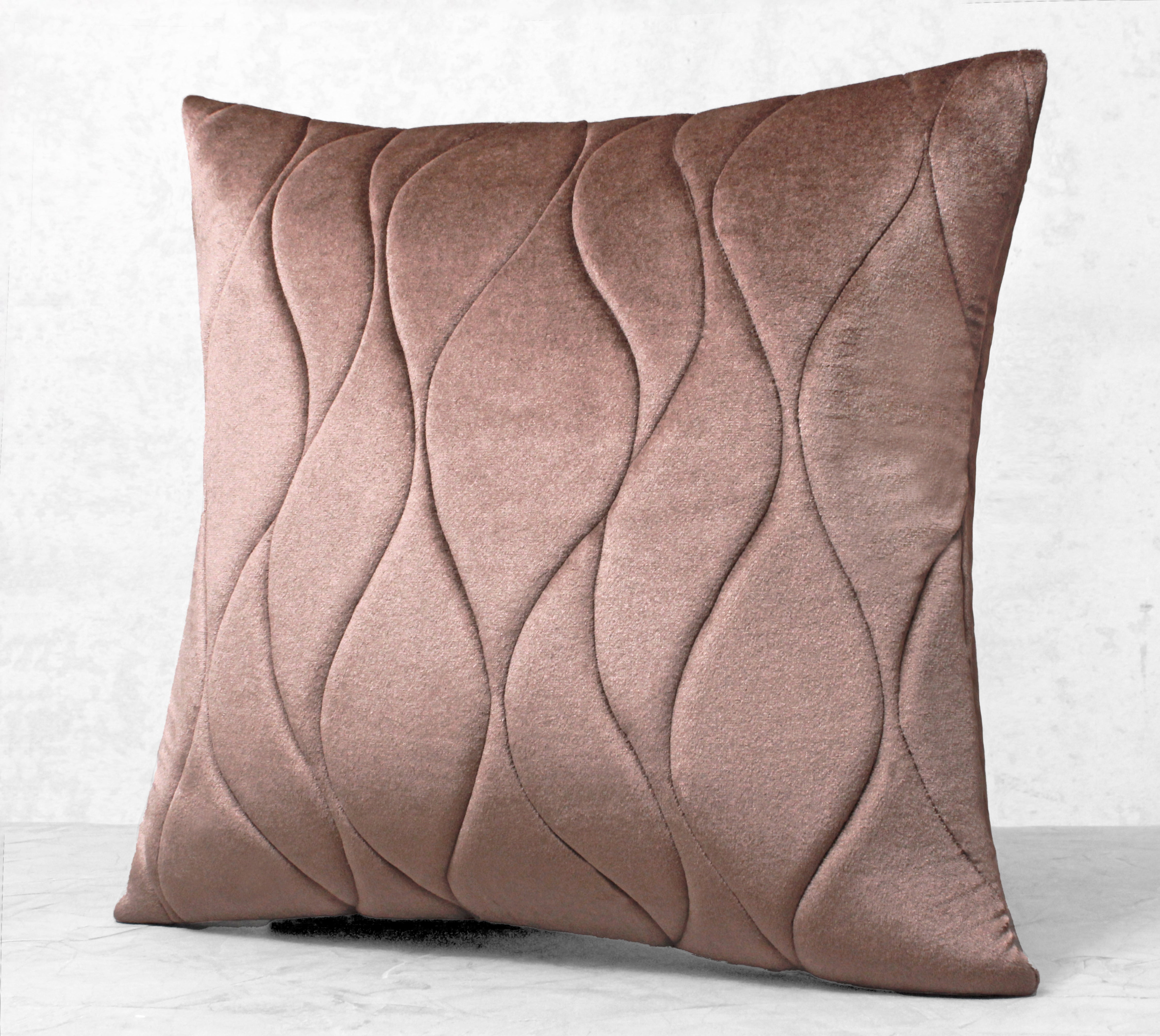 JASPER Taupe Quilted Velvet Cushion Cover