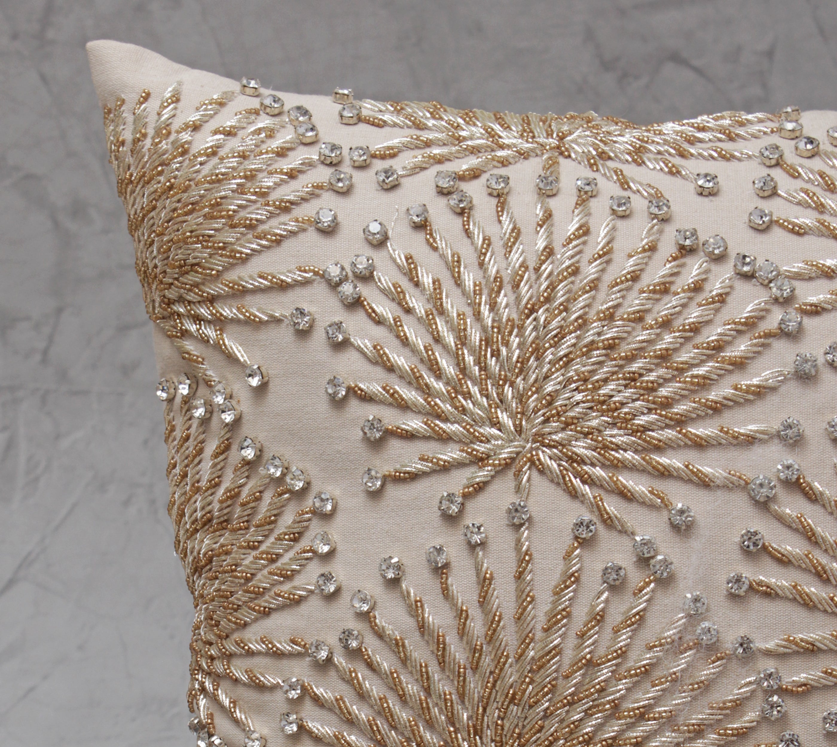 CLAMOR Light beige Cotton Cushion Cover