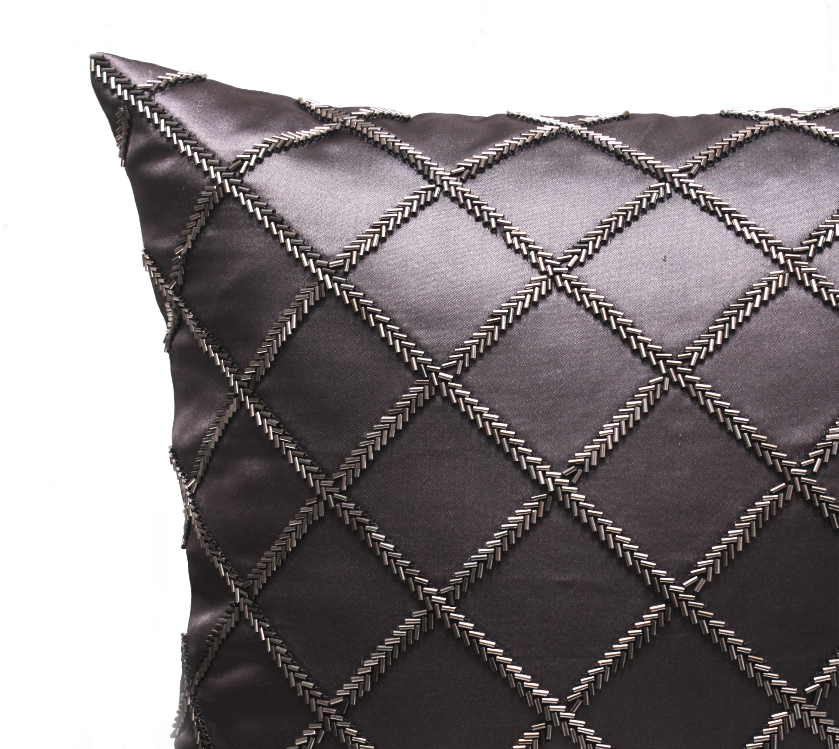 MIDAS Grey Beaded Cushion cover