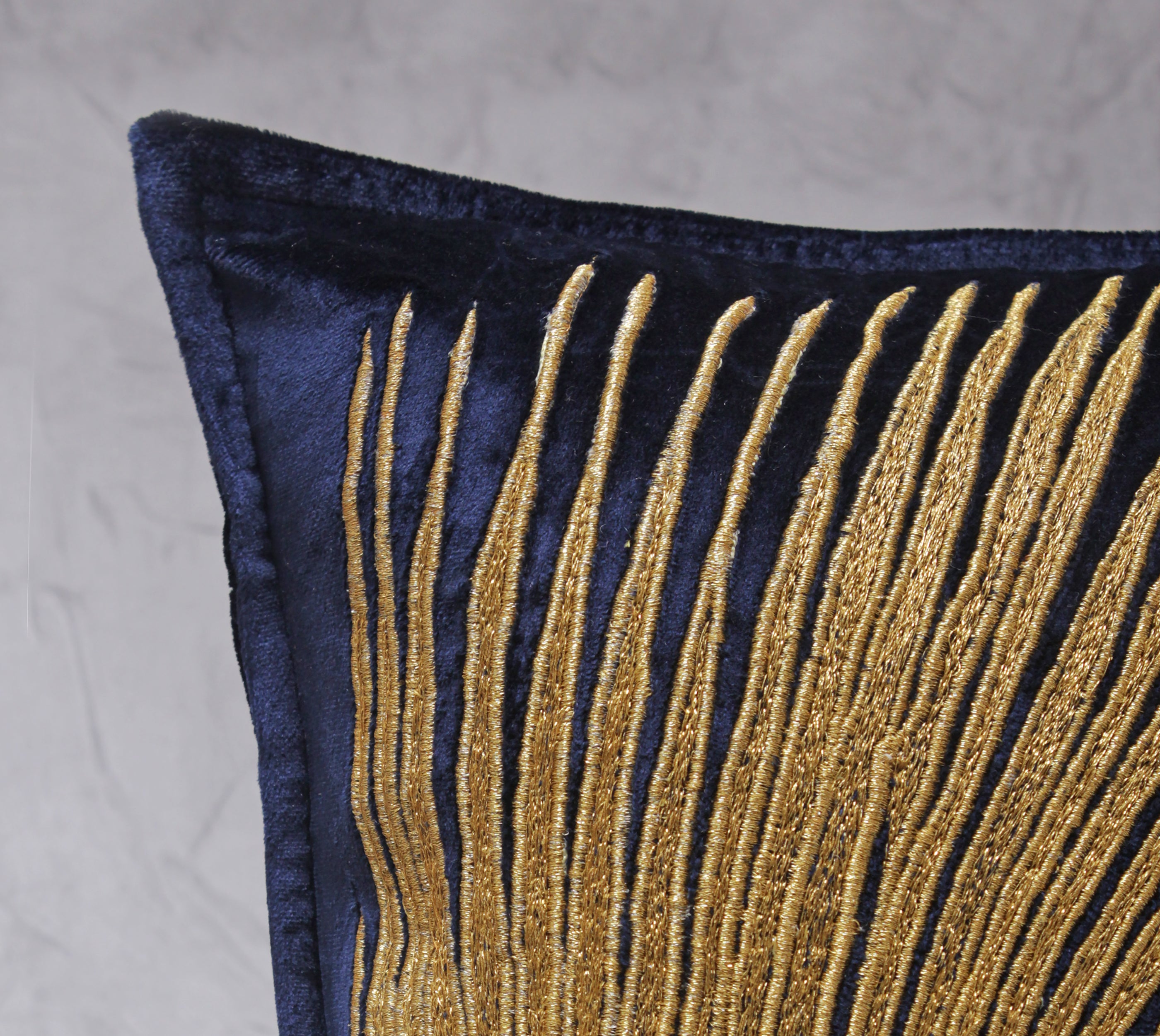 LAUREL Navy Blue Velvet Cushion Cover