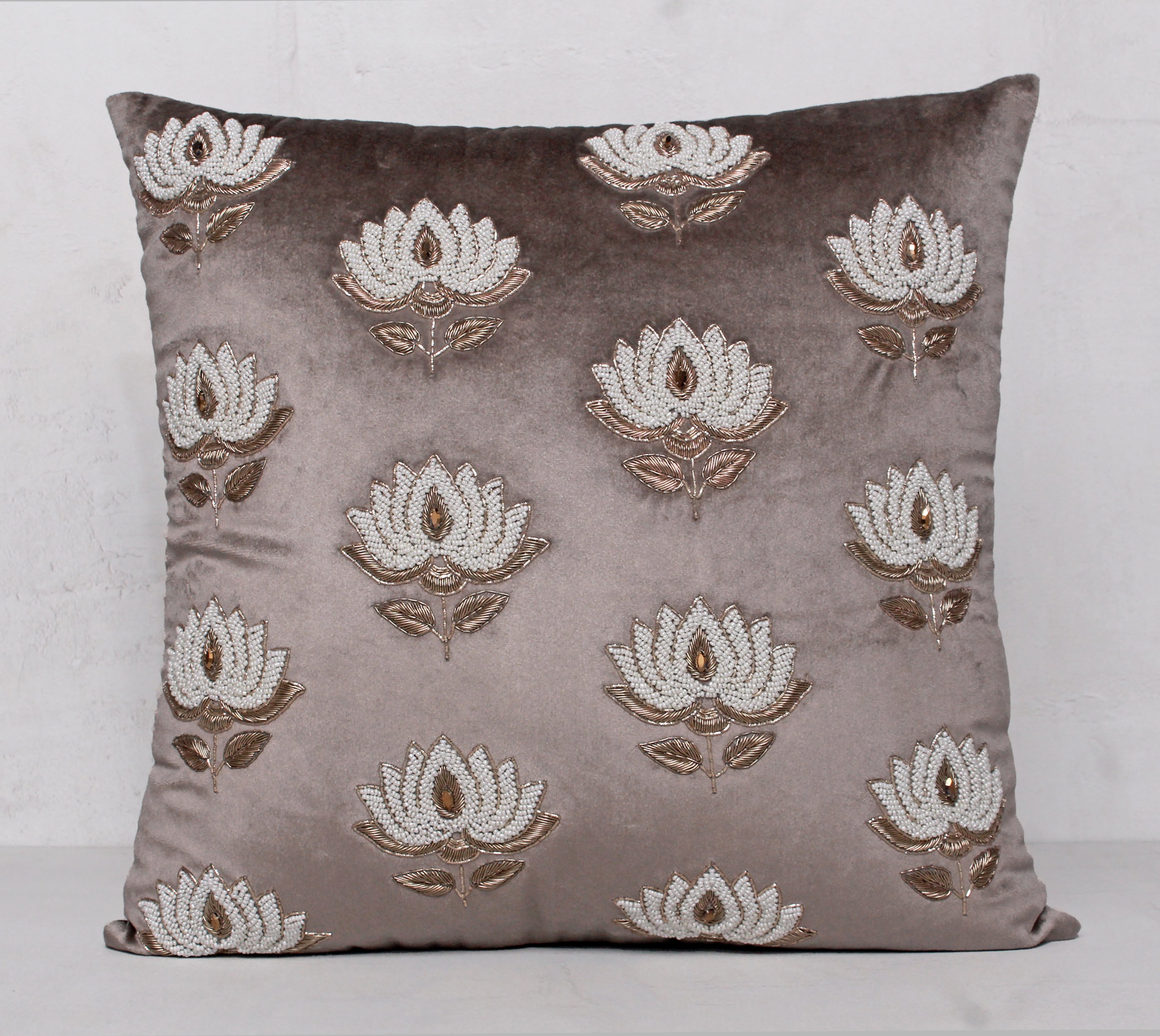 CLAMOR Grey Velvet Cushion Cover