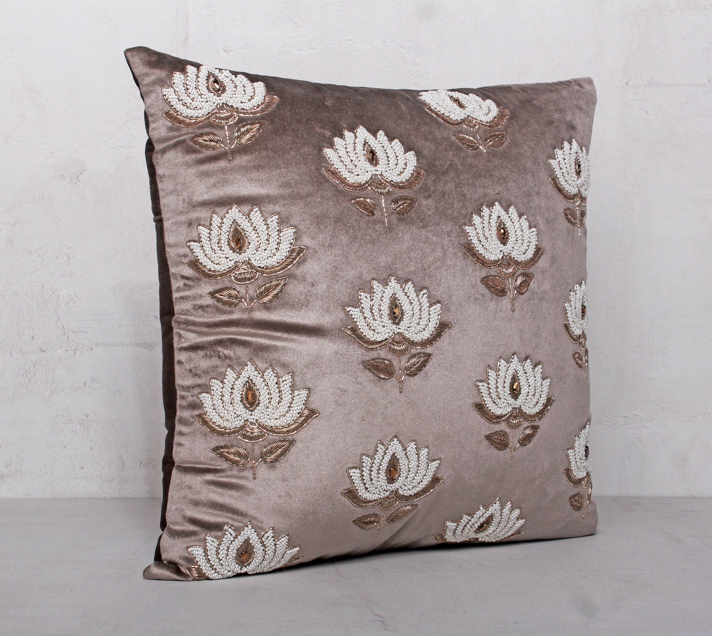 CLAMOR Grey Velvet Cushion Cover