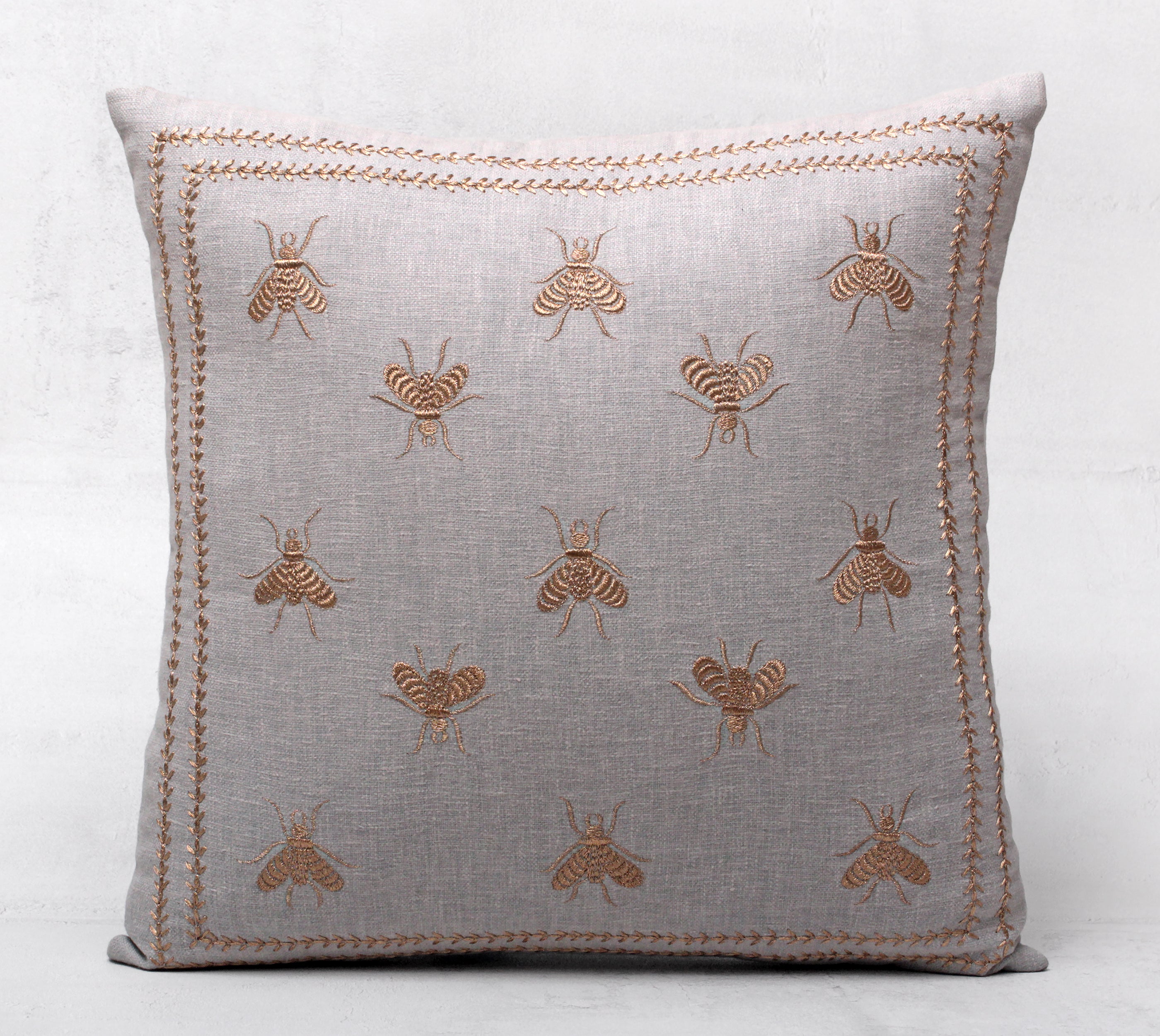 ROSA Grey Cotton Cushion Cover