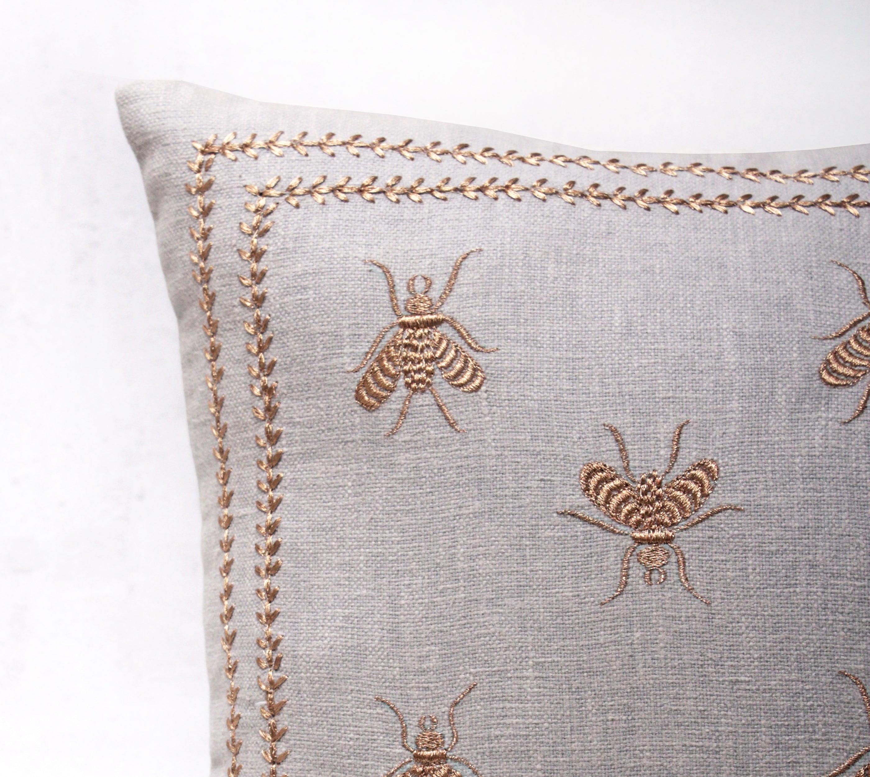 ROSA Grey Cotton Cushion Cover