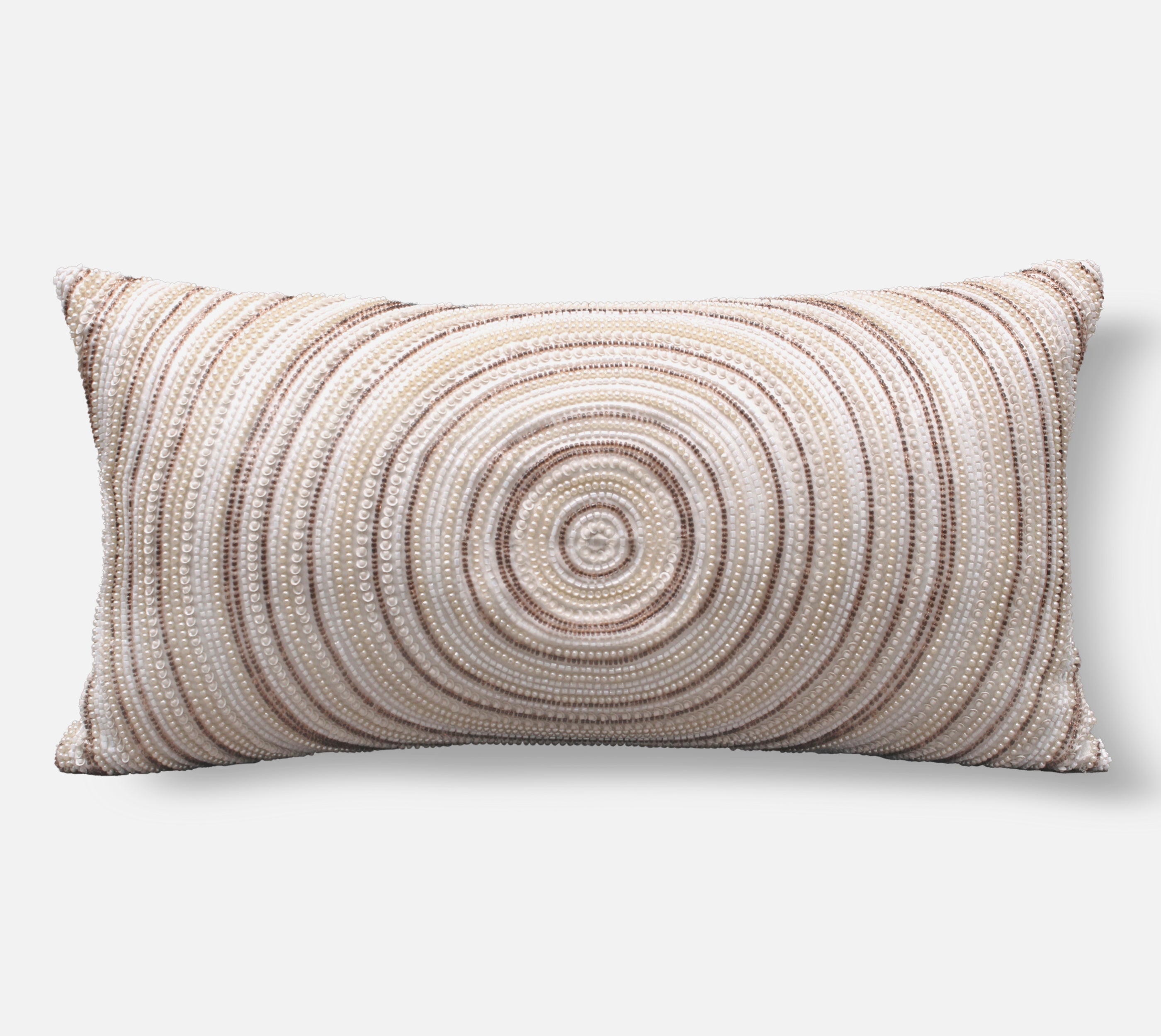ENAMOR Off White Beaded Cushion Cover