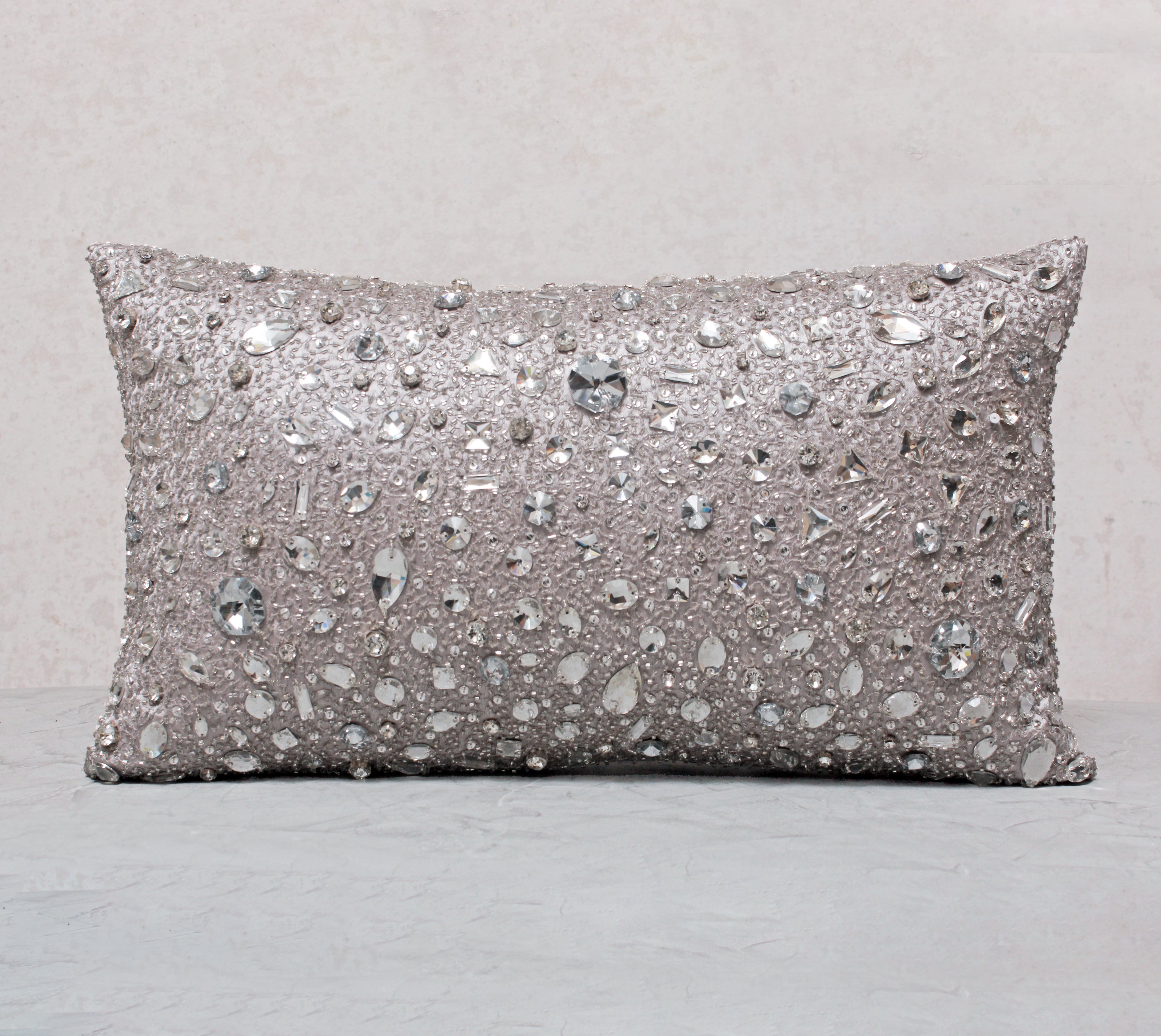 FORTUNE Grey Bling Cushion Cover
