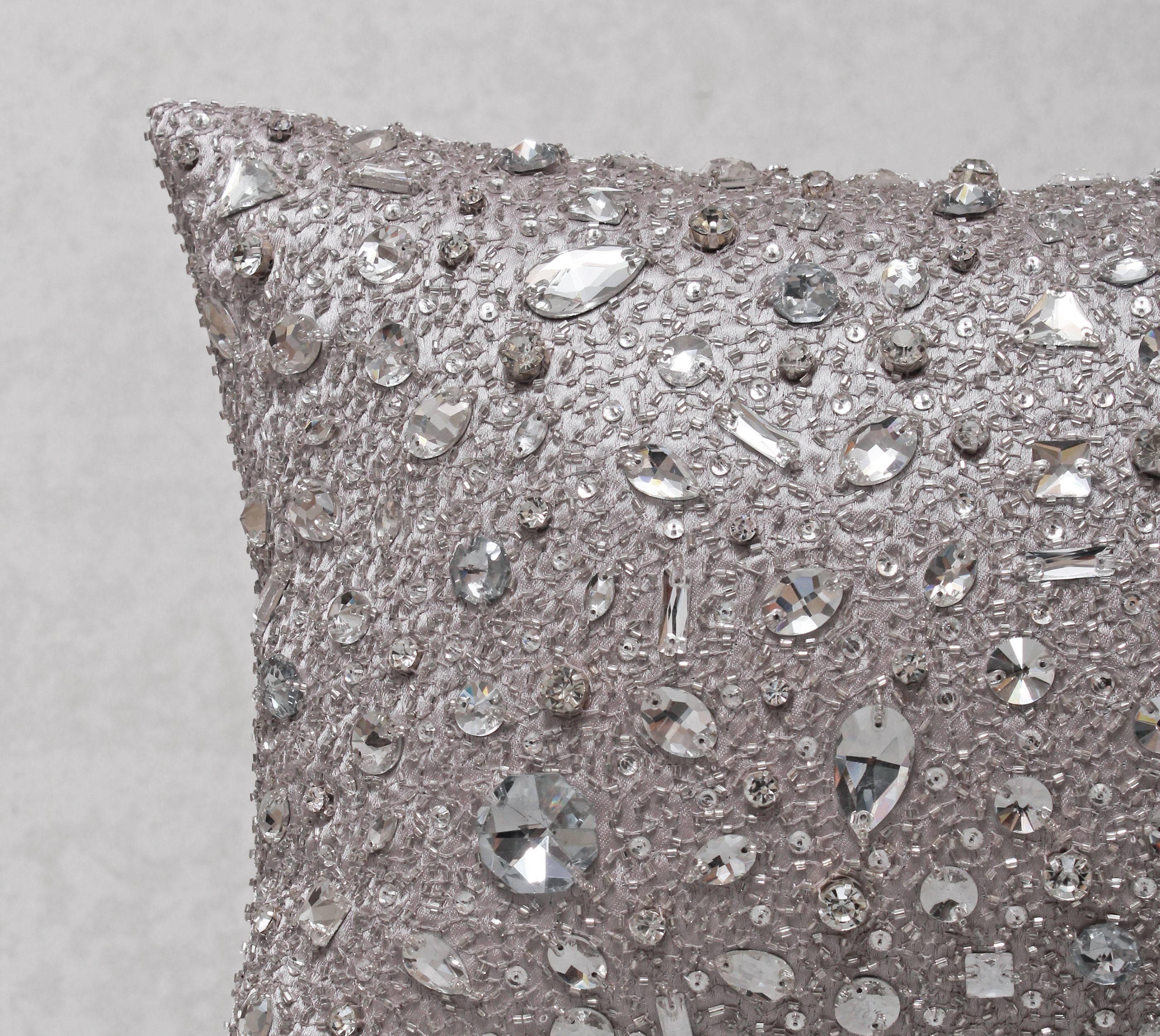 FORTUNE Grey Bling Cushion Cover