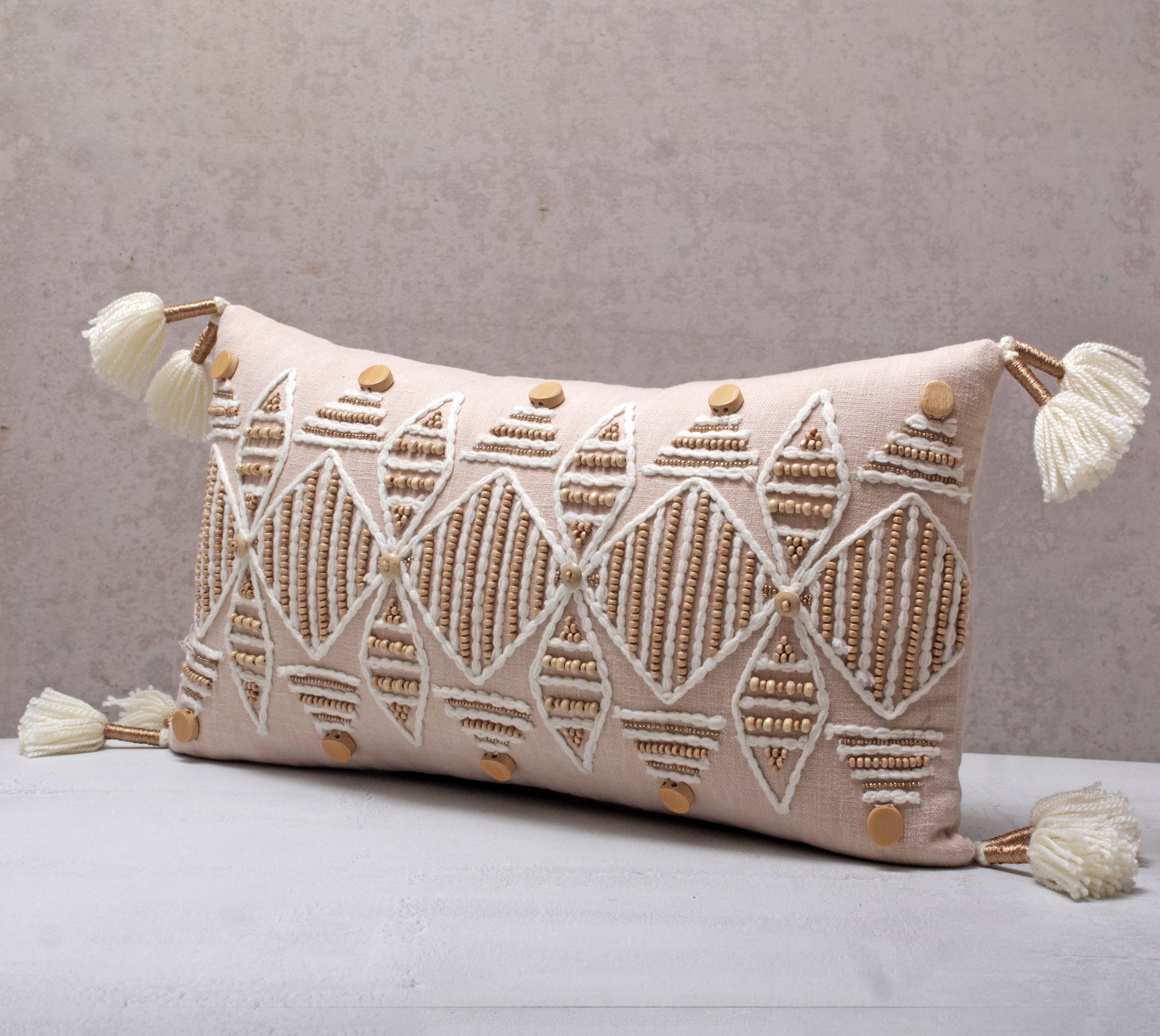 HAZEL Light Peach Cotton  Cushion Cover