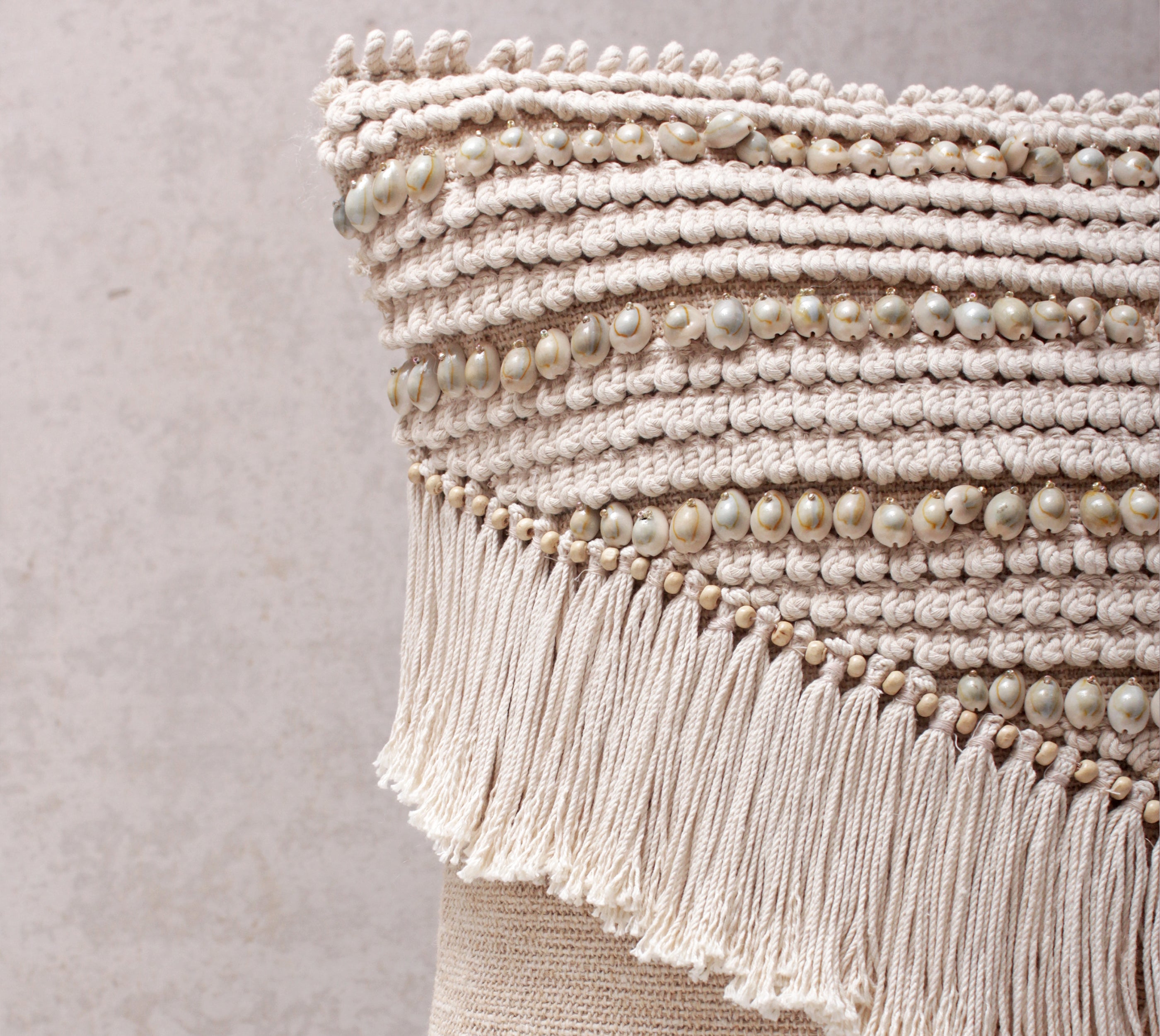 ZURI Neutral Jute Cotton Cushion Cover