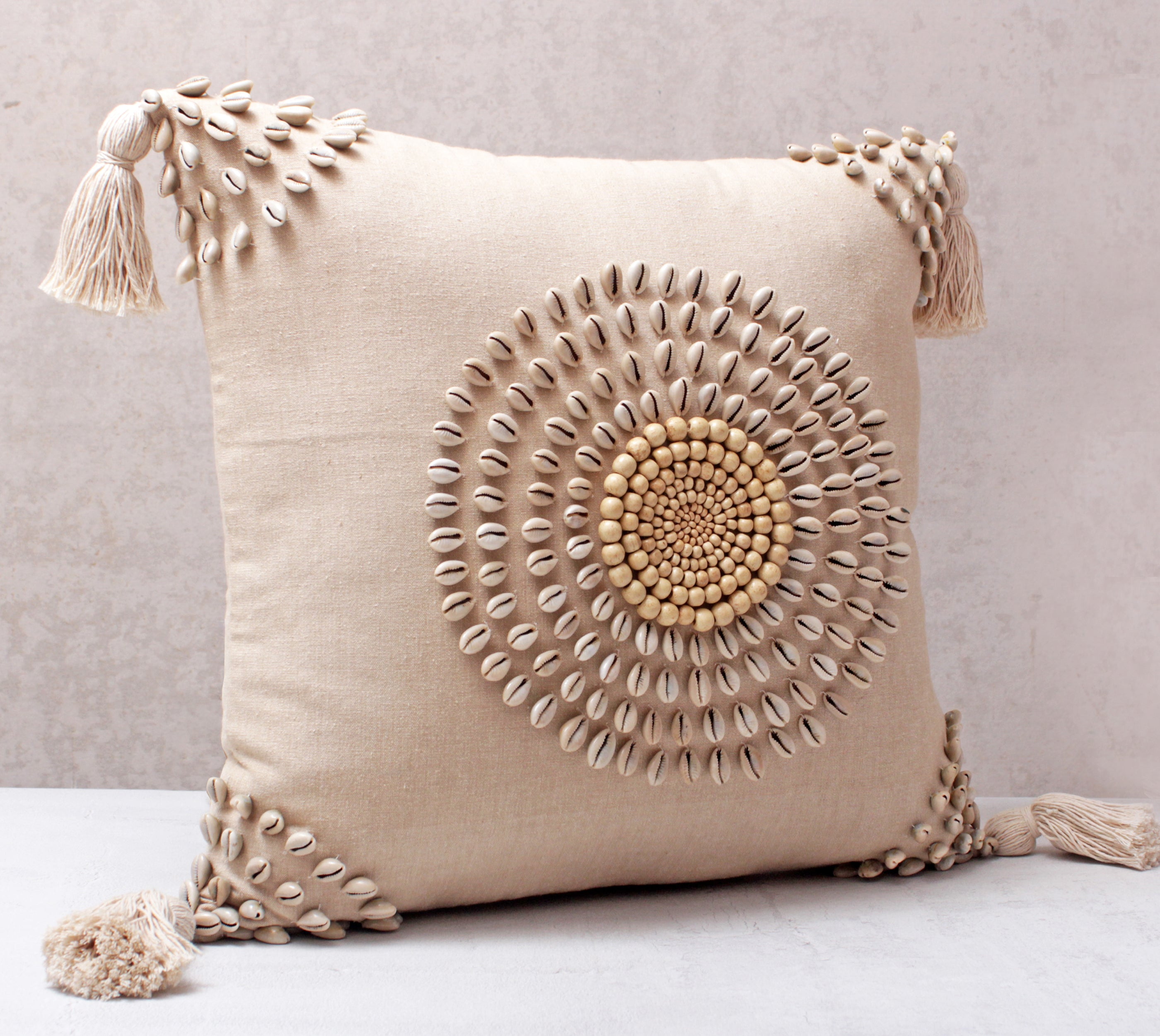 JUNIPER Light Beige Cotton Cushion Cover