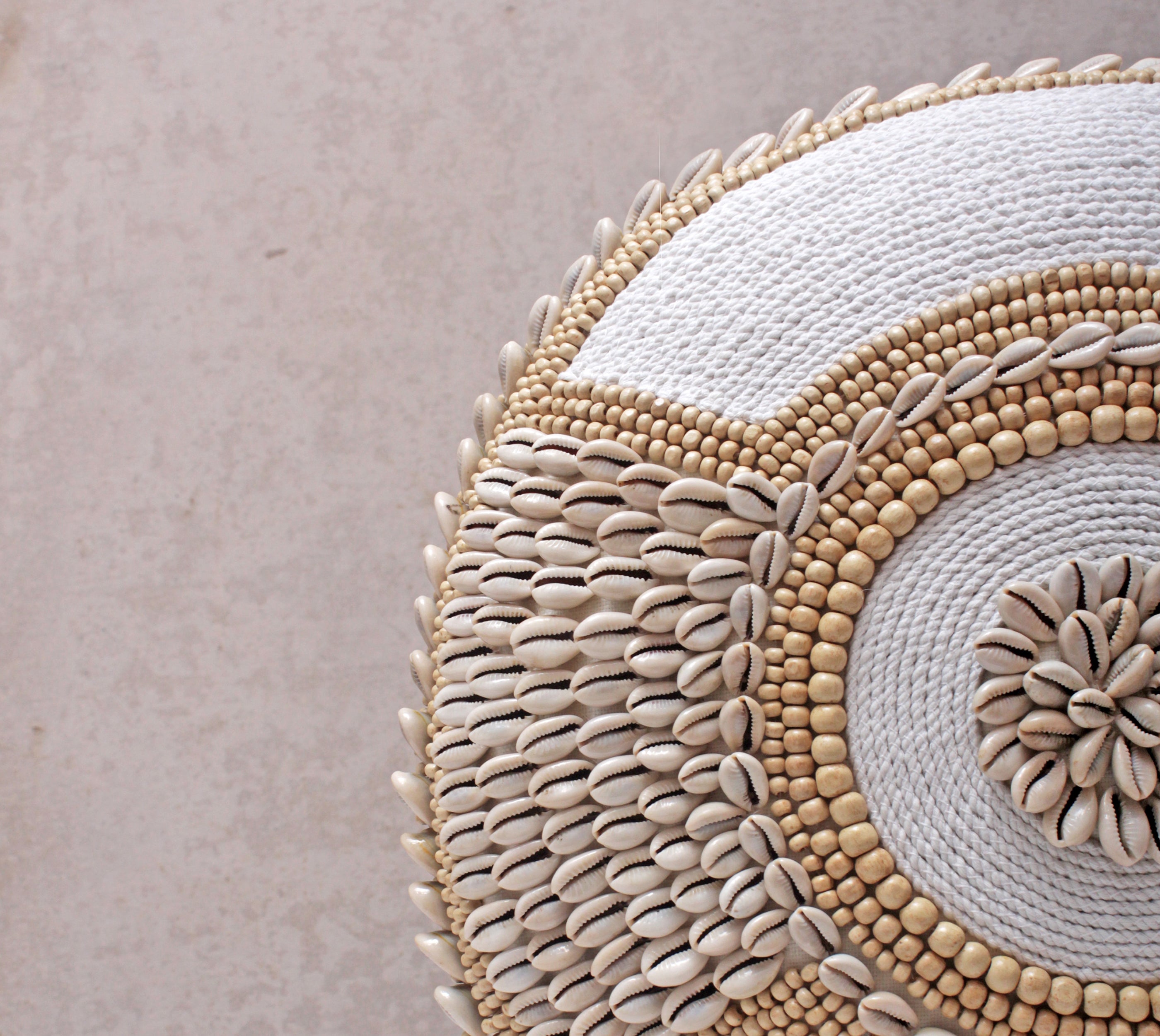 JUNIPER Off-white Cotton Round Cushion Cover