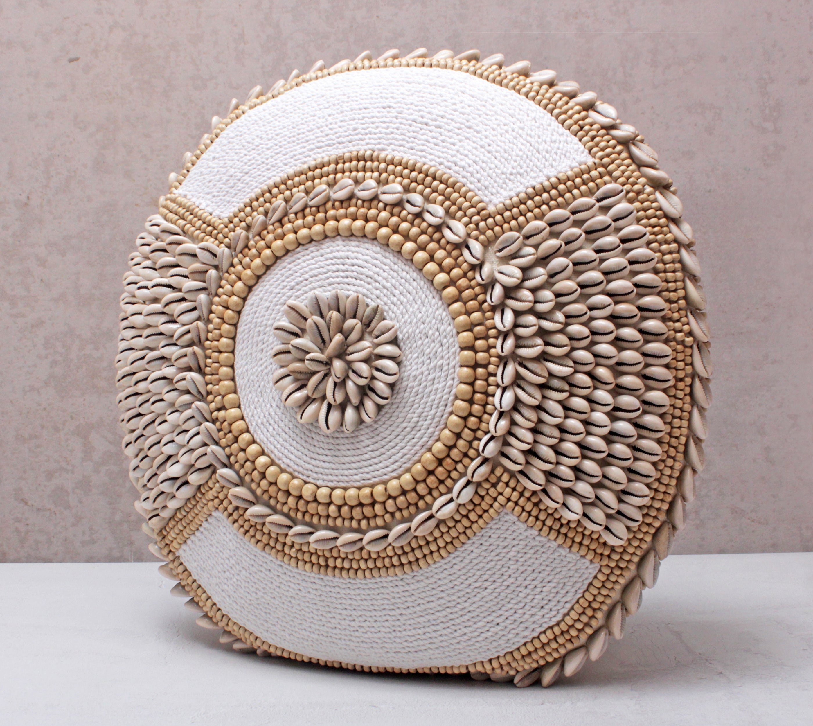 JUNIPER Off-white Cotton Round Cushion Cover