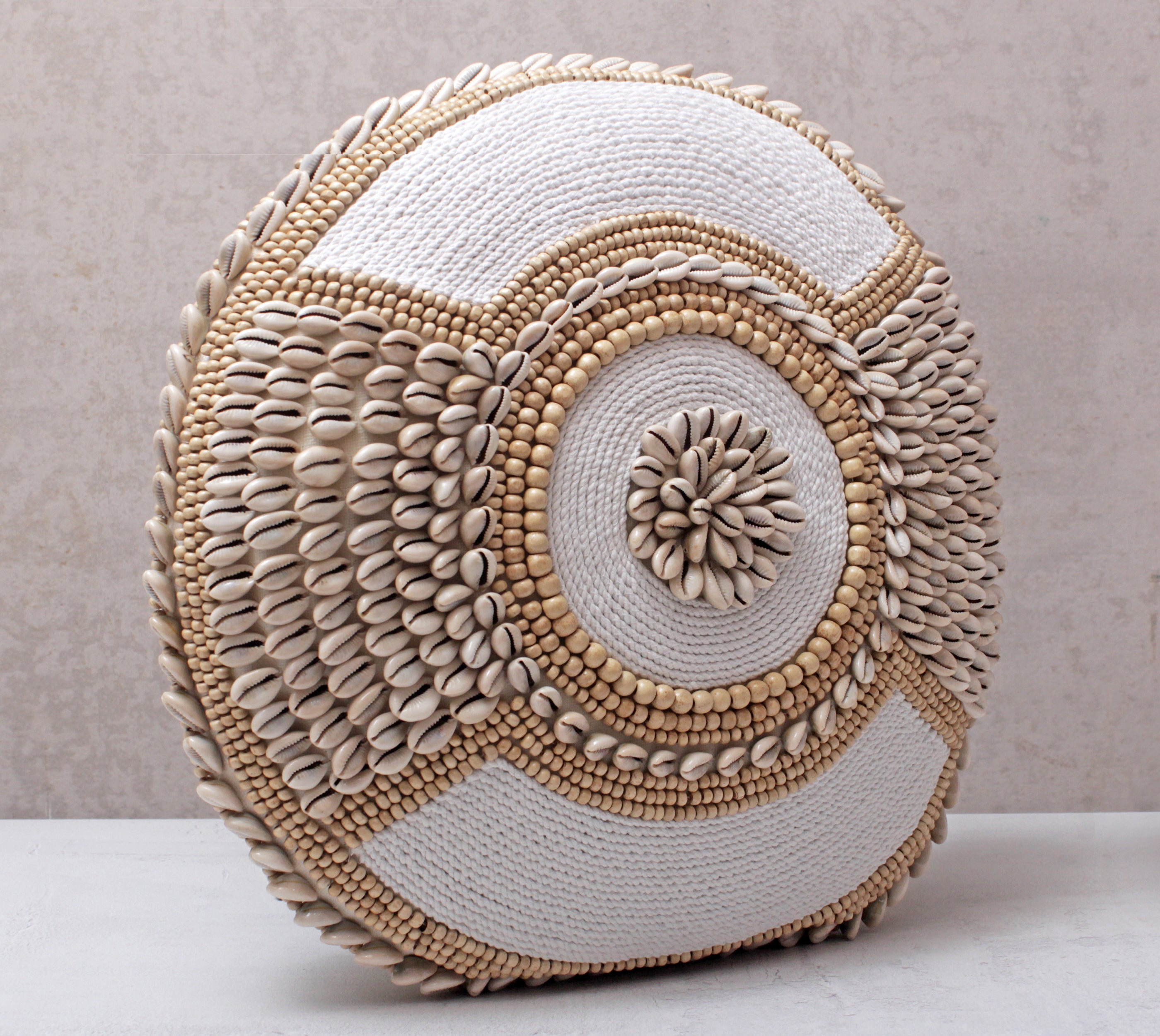 JUNIPER Off-white Cotton Round Cushion Cover