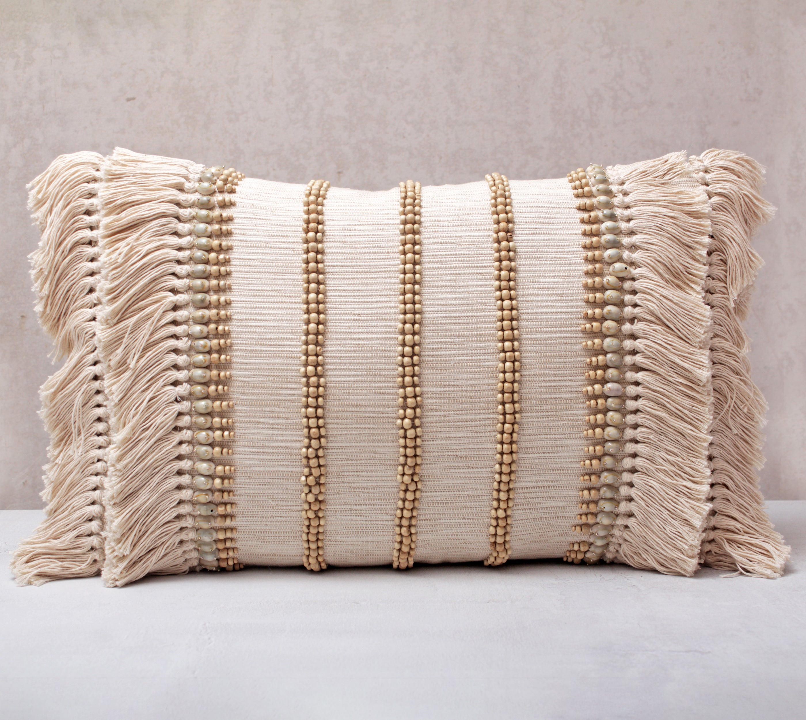 ZURI Neutral Jute Cotton Cushion Cover