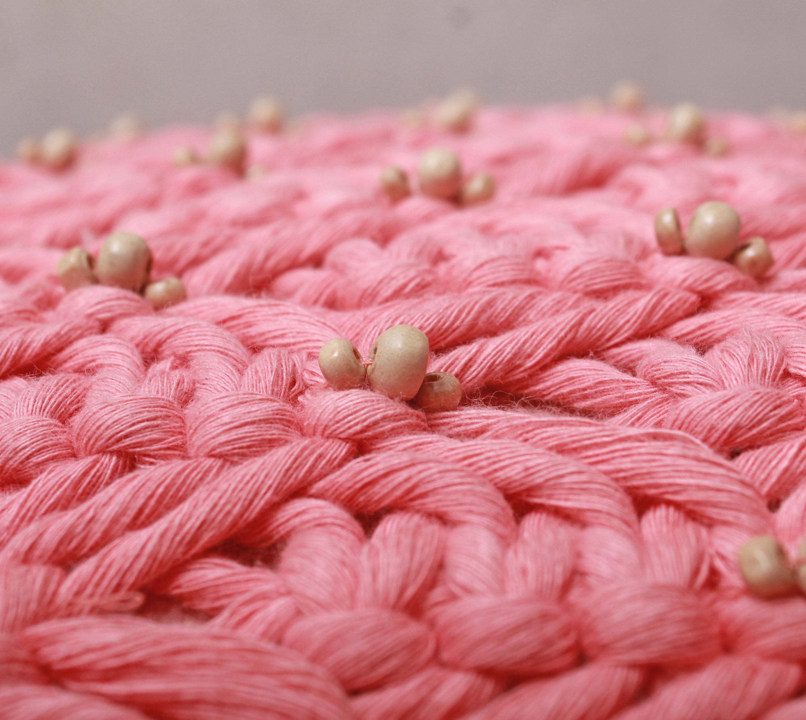 WREN Pink Macrame Cotton Cushion Cover